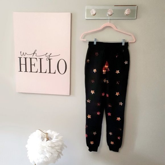 NWT Rococo Sand black sequin star tassel jogger trackpants - Picture 8 of 11
